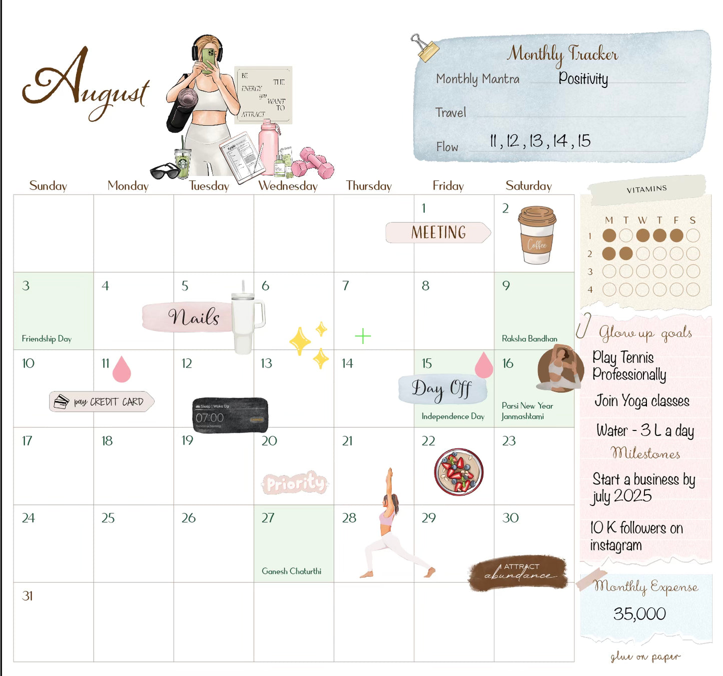 2025 'Glow Up' Desk Calendar