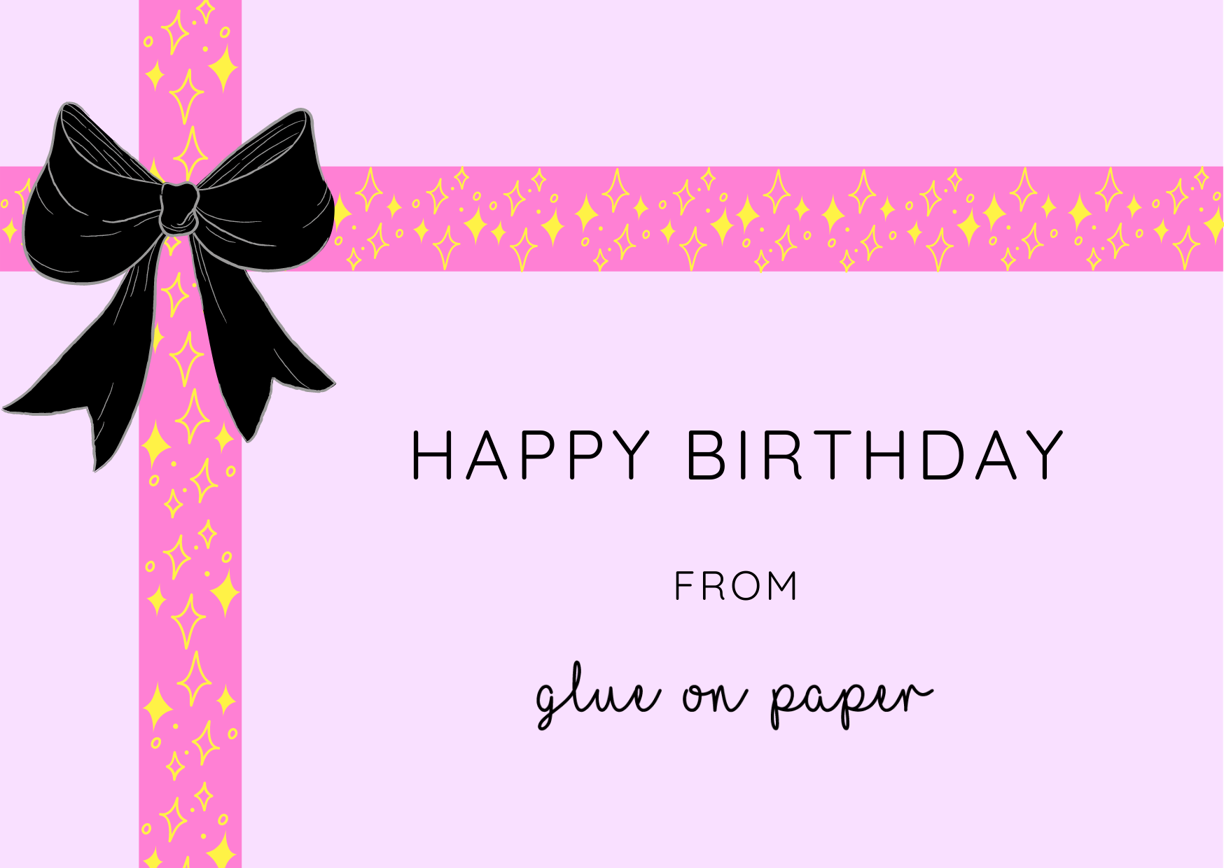 Glue on Paper Gift Card - Birthday