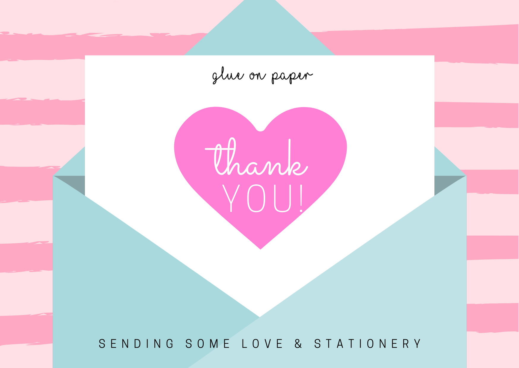 Glue on Paper Gift Card - Thank you